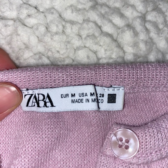 Zara off the shoulder cropped knit sweater - Picture 4 of 5